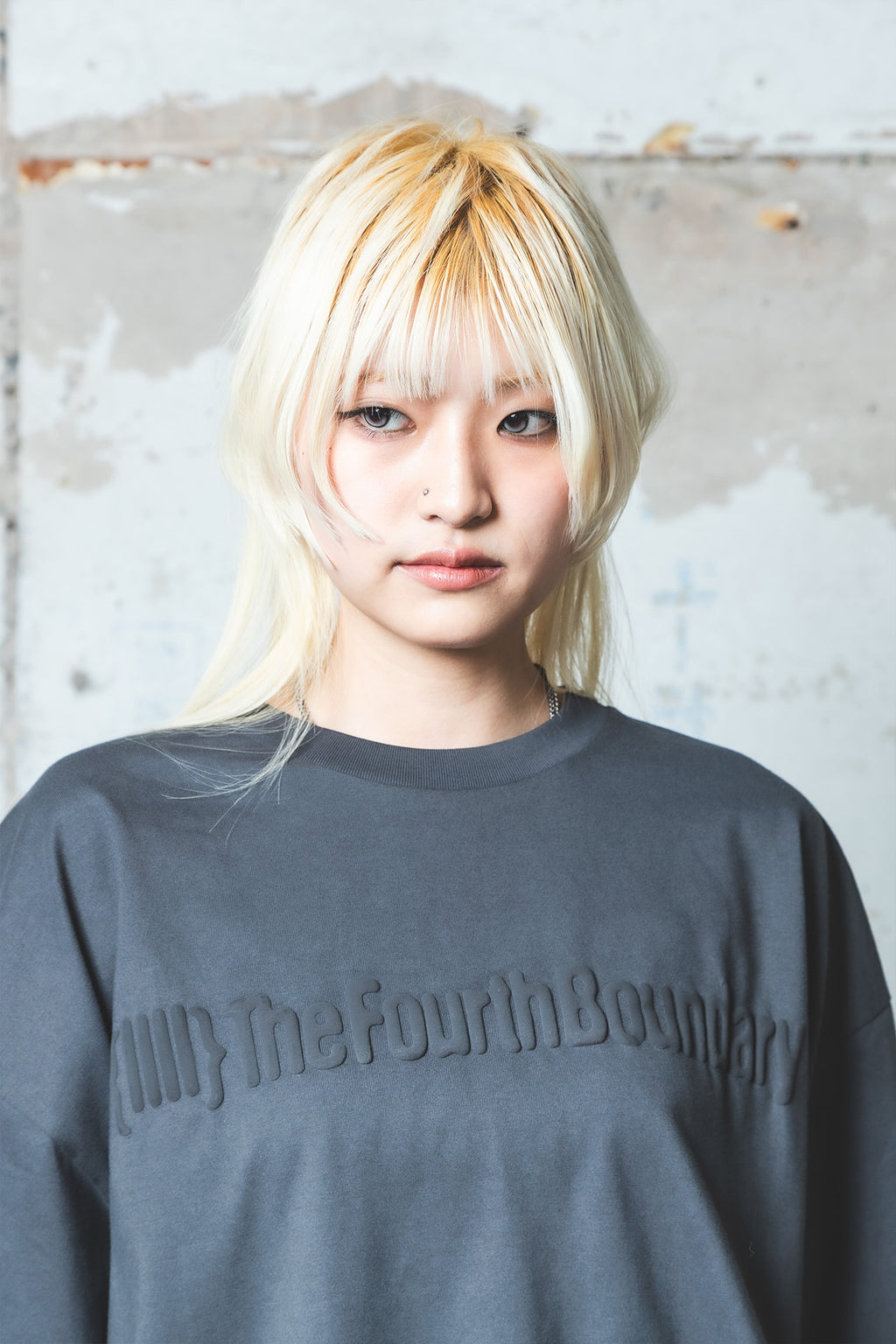 {IIII} ドローコードプリントTシャツ（スミクロ） | The Fourth Boundary